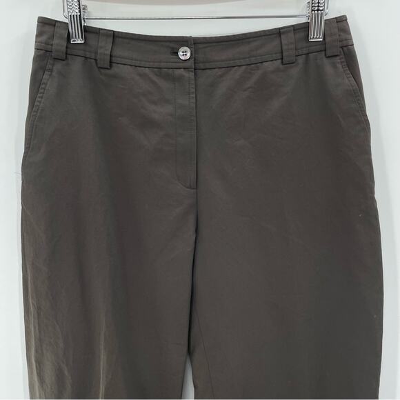 J. Crew Lightweight Chocolate Brown Cotton Nylon Cropped Wide Leg Pants Size 6 - Picture 2 of 8